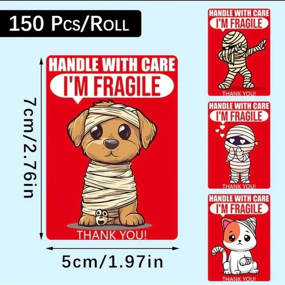 Fragile Stickers - Roll of 150 - Picture 5 of 5